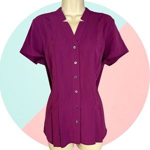 Dana Buchman Medium Blouse short Sleeves